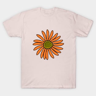 Beautiful, Cute, Pretty, Orange flower design. T-Shirt